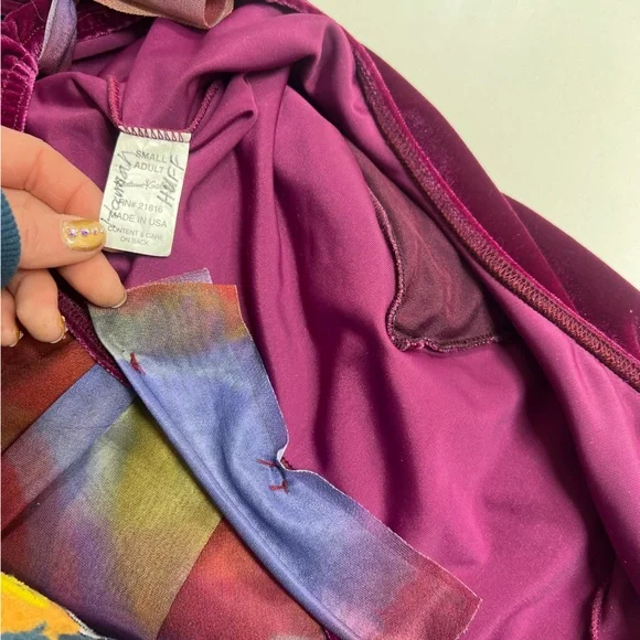 Costume Gallery Dance Dress Multicolor Velvet Performance Wear Size Small Adult - Picture 3 of 6